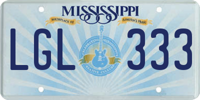 MS license plate LGL333