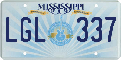 MS license plate LGL337