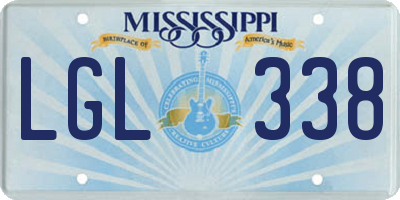 MS license plate LGL338