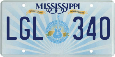 MS license plate LGL340