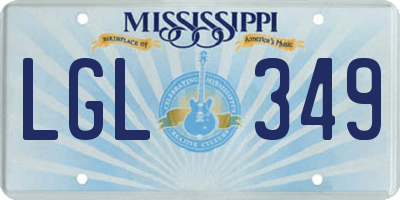 MS license plate LGL349