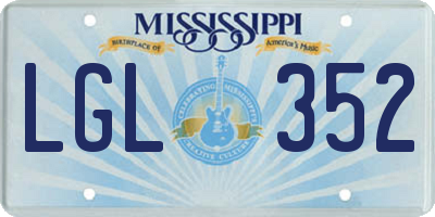 MS license plate LGL352