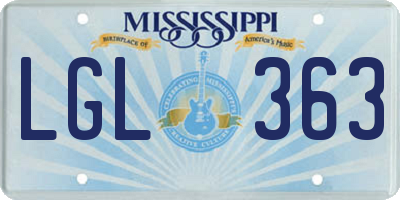 MS license plate LGL363