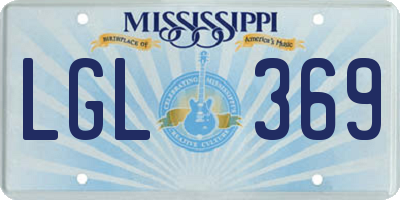 MS license plate LGL369