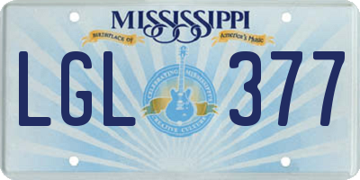 MS license plate LGL377