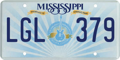 MS license plate LGL379