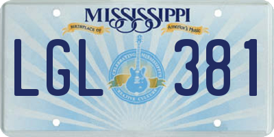 MS license plate LGL381