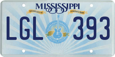 MS license plate LGL393