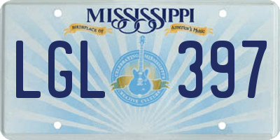 MS license plate LGL397