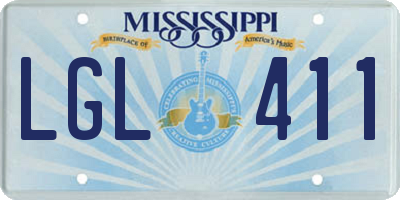 MS license plate LGL411
