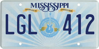 MS license plate LGL412