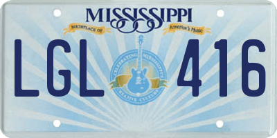 MS license plate LGL416