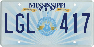 MS license plate LGL417