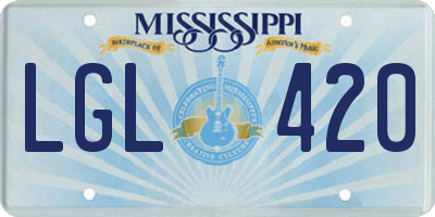 MS license plate LGL420