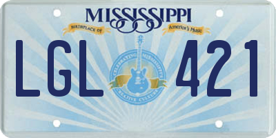 MS license plate LGL421