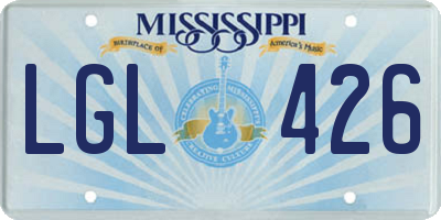 MS license plate LGL426