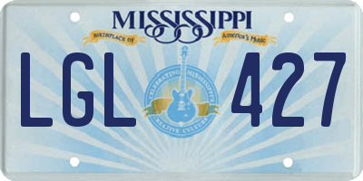 MS license plate LGL427
