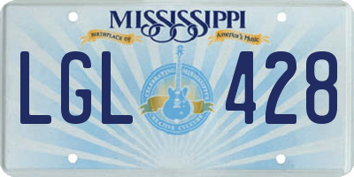 MS license plate LGL428