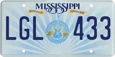 MS license plate LGL433