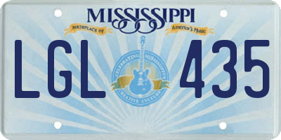 MS license plate LGL435