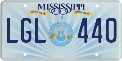 MS license plate LGL440