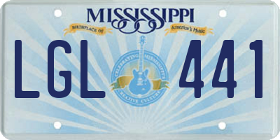 MS license plate LGL441
