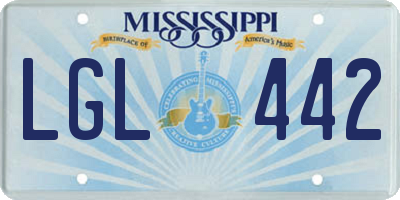 MS license plate LGL442