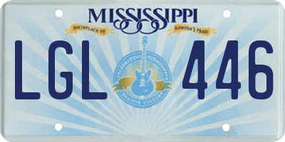 MS license plate LGL446