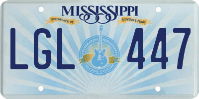 MS license plate LGL447