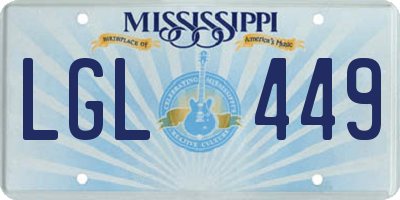 MS license plate LGL449