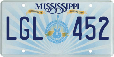 MS license plate LGL452