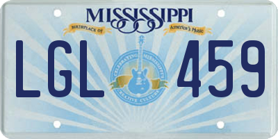 MS license plate LGL459