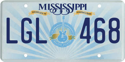 MS license plate LGL468
