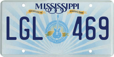 MS license plate LGL469