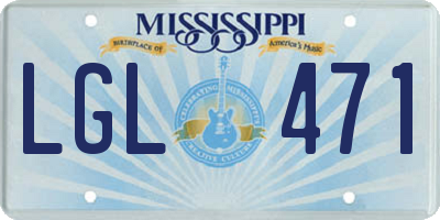 MS license plate LGL471