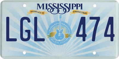 MS license plate LGL474