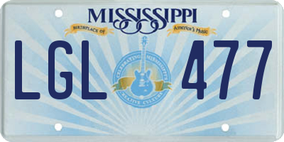 MS license plate LGL477