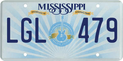 MS license plate LGL479