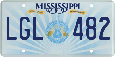 MS license plate LGL482