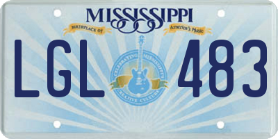 MS license plate LGL483