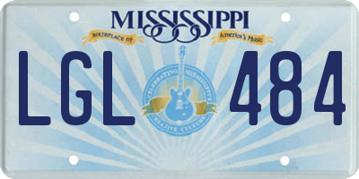 MS license plate LGL484