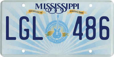 MS license plate LGL486