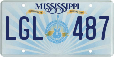 MS license plate LGL487
