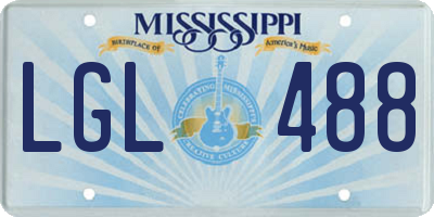 MS license plate LGL488
