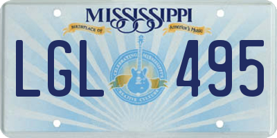 MS license plate LGL495
