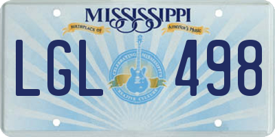 MS license plate LGL498