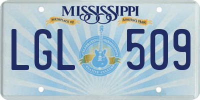 MS license plate LGL509