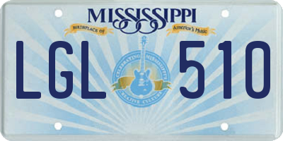 MS license plate LGL510
