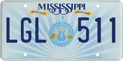 MS license plate LGL511