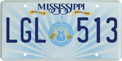 MS license plate LGL513